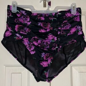 Torrid Ruched High Waist Swim Bottom